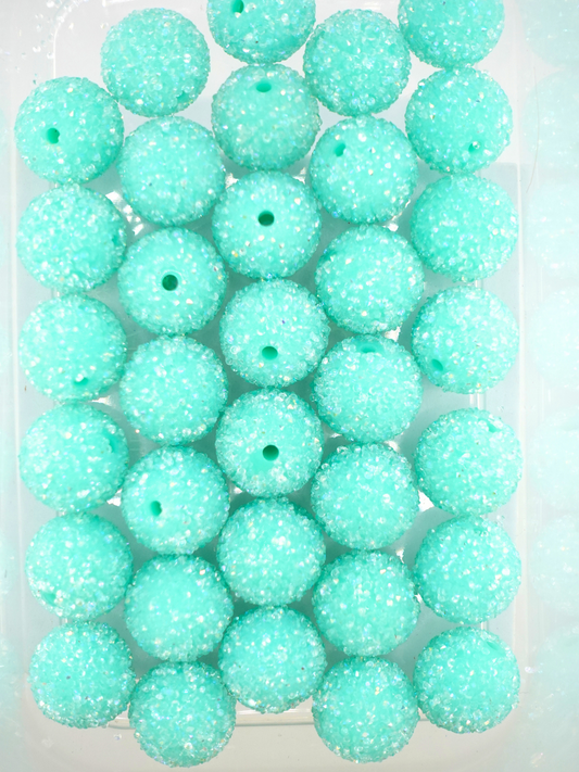 Collection of sugar beads in the color turquoise
