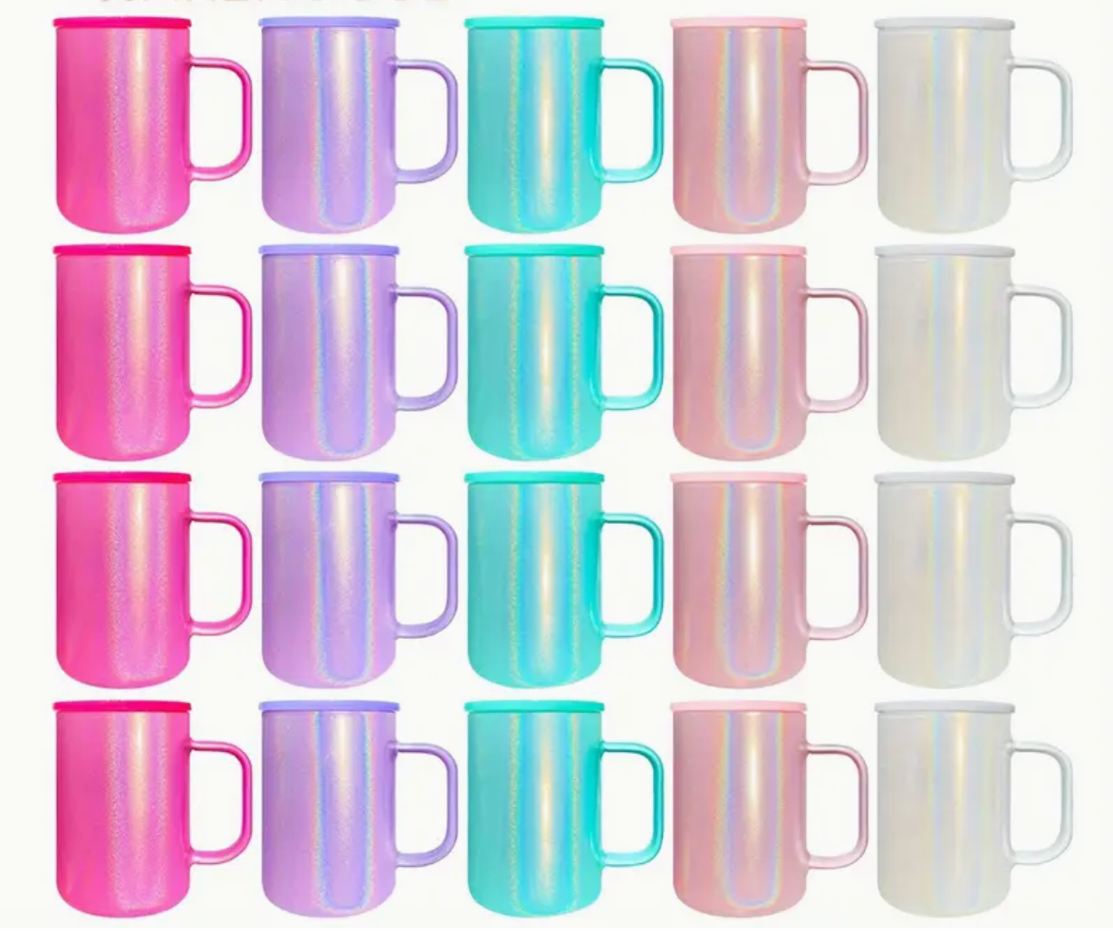 17oz GLASS Shimmer Mug Color Lid (NON-SNOWGLOBE)