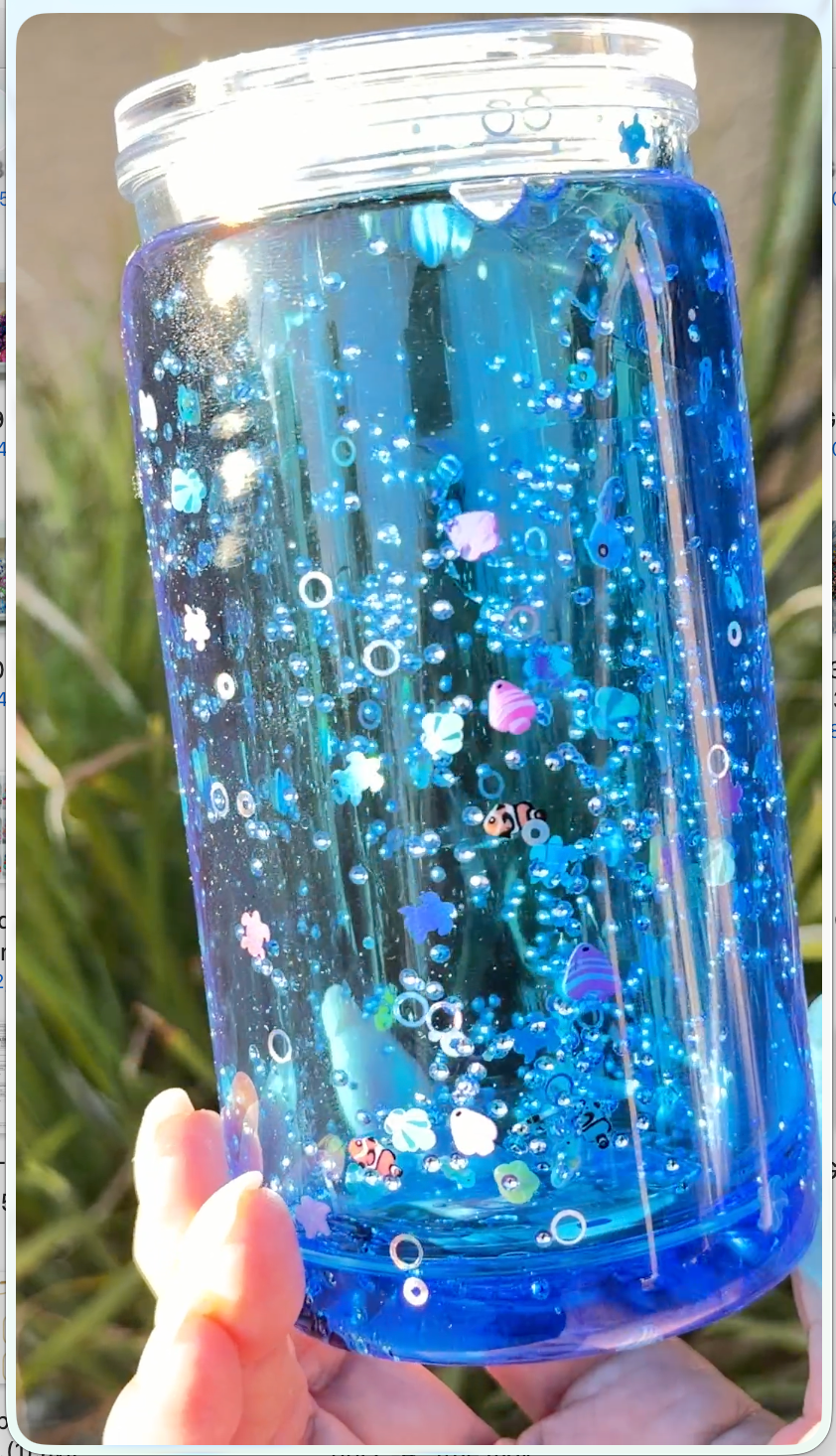 AQUARIUM 16oz ACRYLIC Snow Globe Tumbler