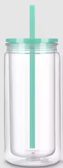 20oz ACRYLIC Snow-Globe Color Lid and Straw