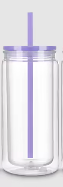 20oz ACRYLIC Snow-Globe Color Lid and Straw