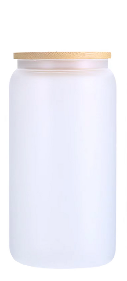 16oz GLASS Tumbler (NON-SNOWGLOBE) Clear & Frosted