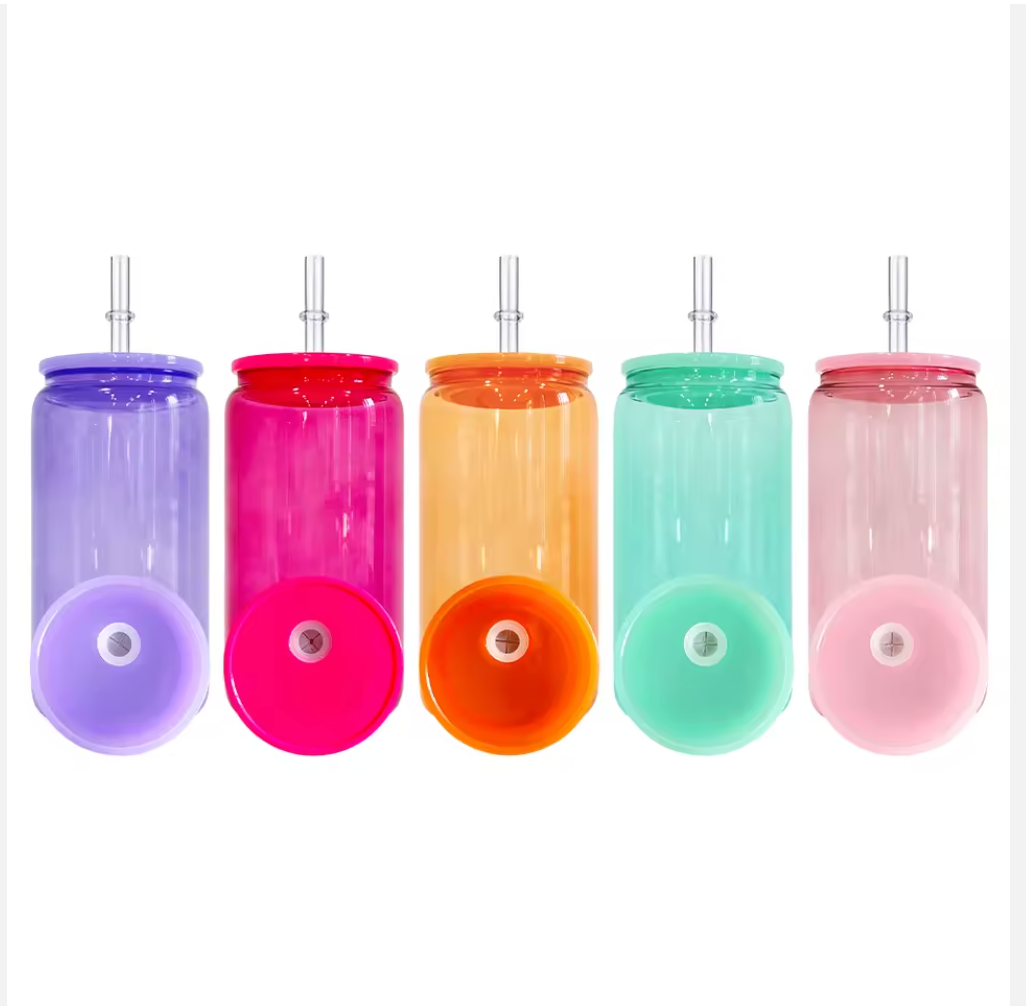 16oz ACRYLIC Jelly Color Lid and Straw (NON-SNOWGLOBE)