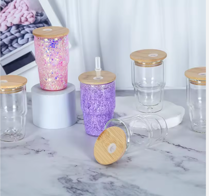 3oz Glass Snow Globe Shot Glass