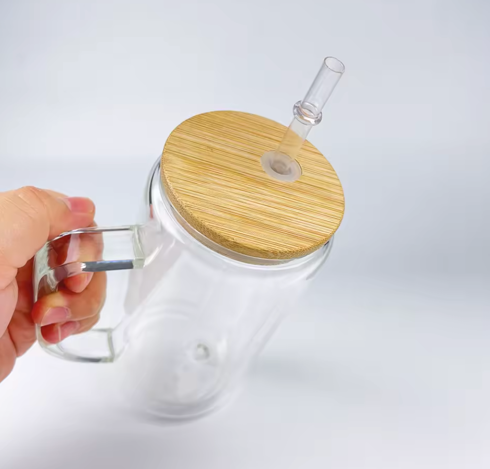 15oz Glass Snow Globe Mug w/Handle