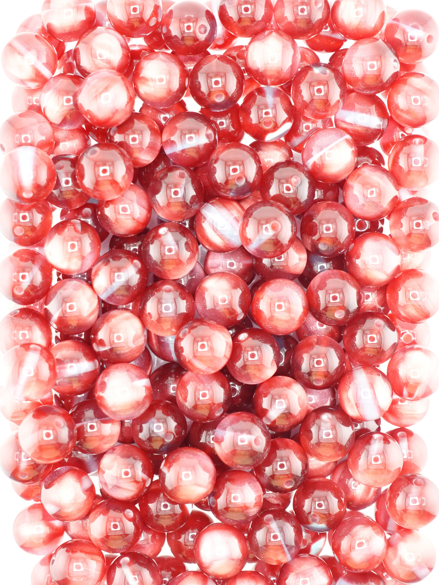 Collection of volcano beads in the color burgundy