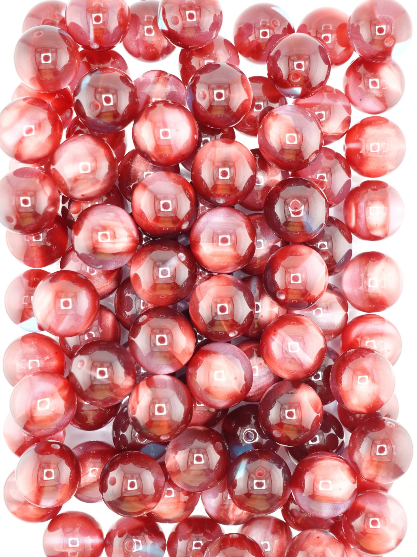 Collection of volcano beads in the color burgundy