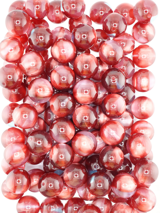 Collection of volcano beads in the color burgundy