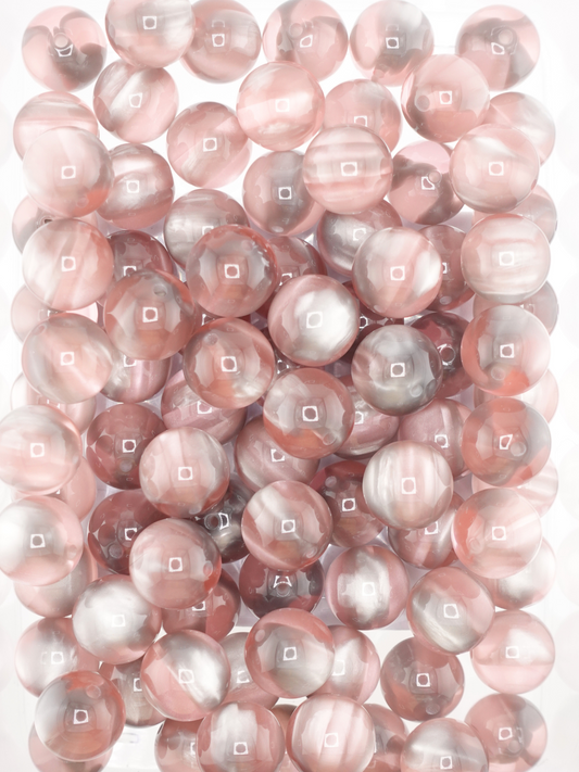 Collection of volcano beads in the colors mauve and grey