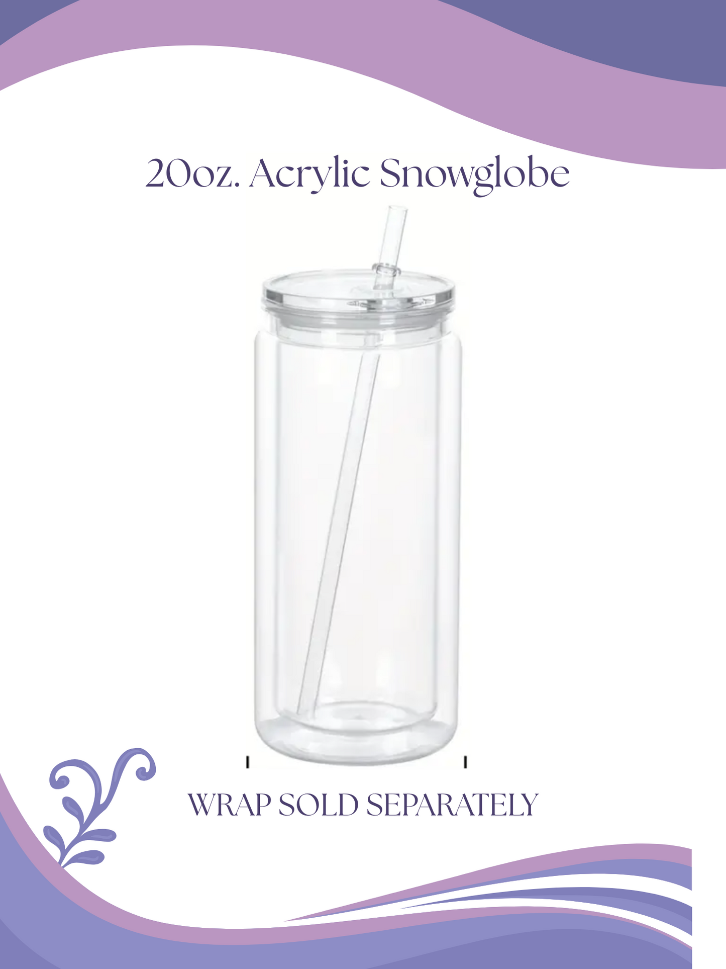 20oz ACRYLIC Snow Globe Tumbler