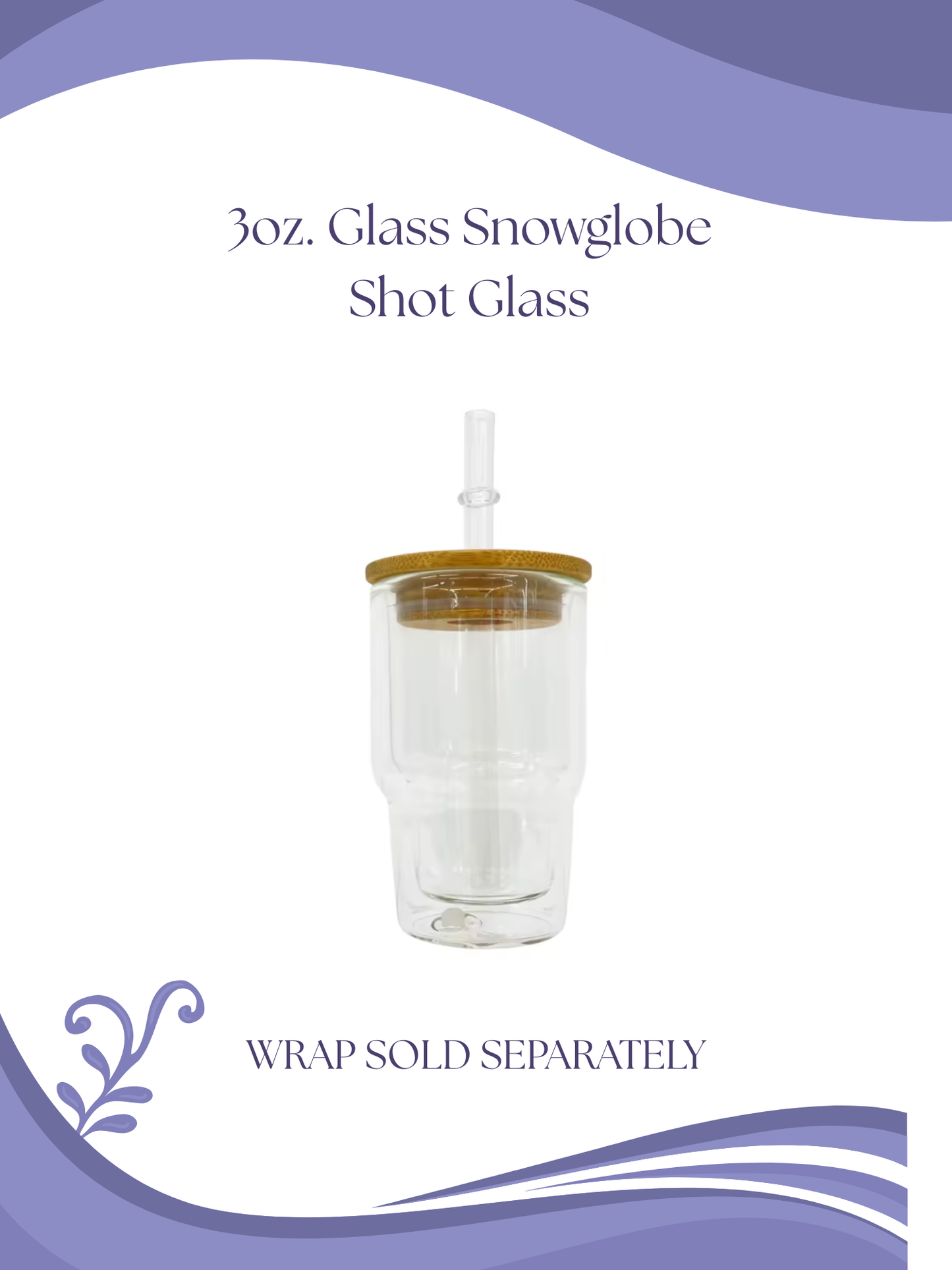 3oz Glass Snow Globe Shot Glass