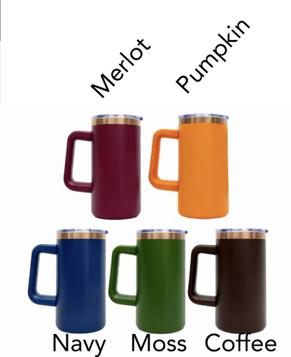 20oz. Stainless Steel Copper Trim Mug w/Handle (NON-SNOWGLOBE)